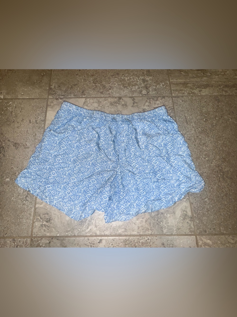 AMK Blue Geometric Print Shorts Size Small – Excellent Condition